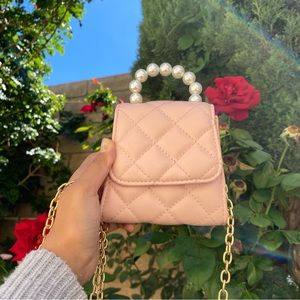 Pink Mini Purse Handbag With Gold and Pearl From Icing